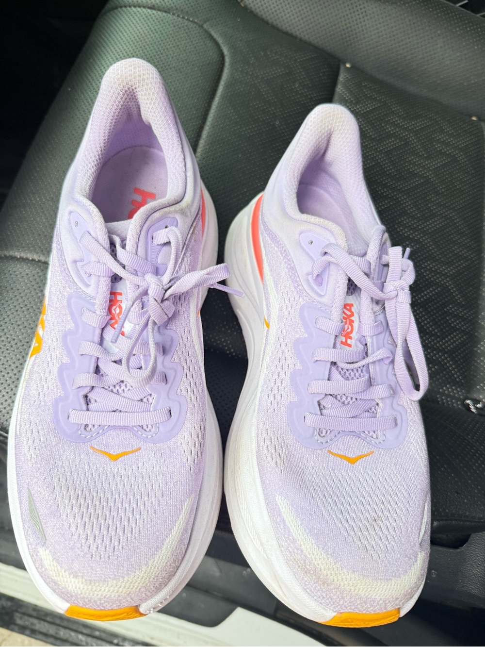 Hoka Women's Lilac and Orange Running Shoes Bondi 9